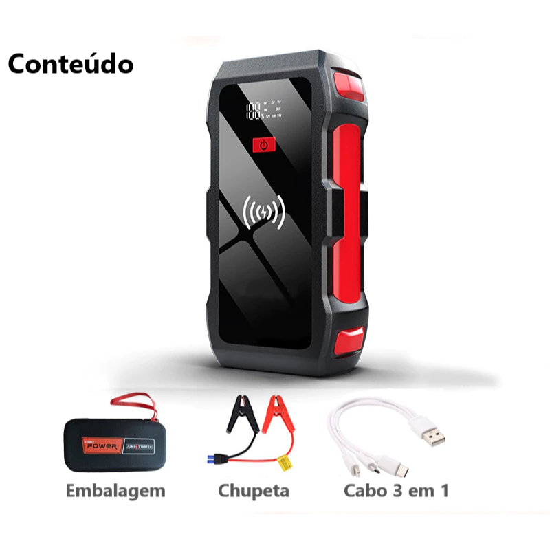 Auxiliador de Partida Portátil PowerBank Multifuncional 12000mAh 12V — foto 2