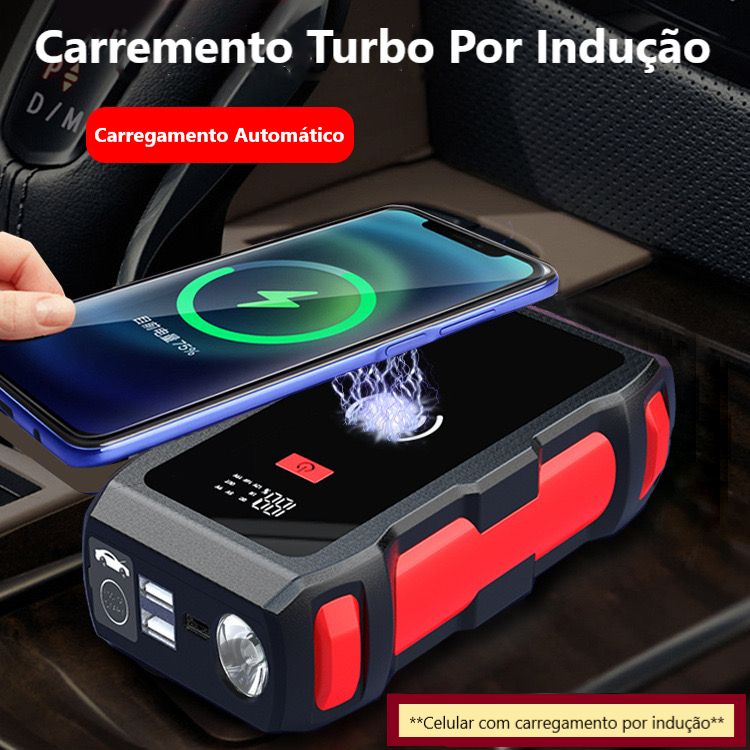 3 EM 1 Auxiliador Partida PowerBank Portátil Multifuncional Indução 12000mAh 12V Moto Carro Celular · foto 2