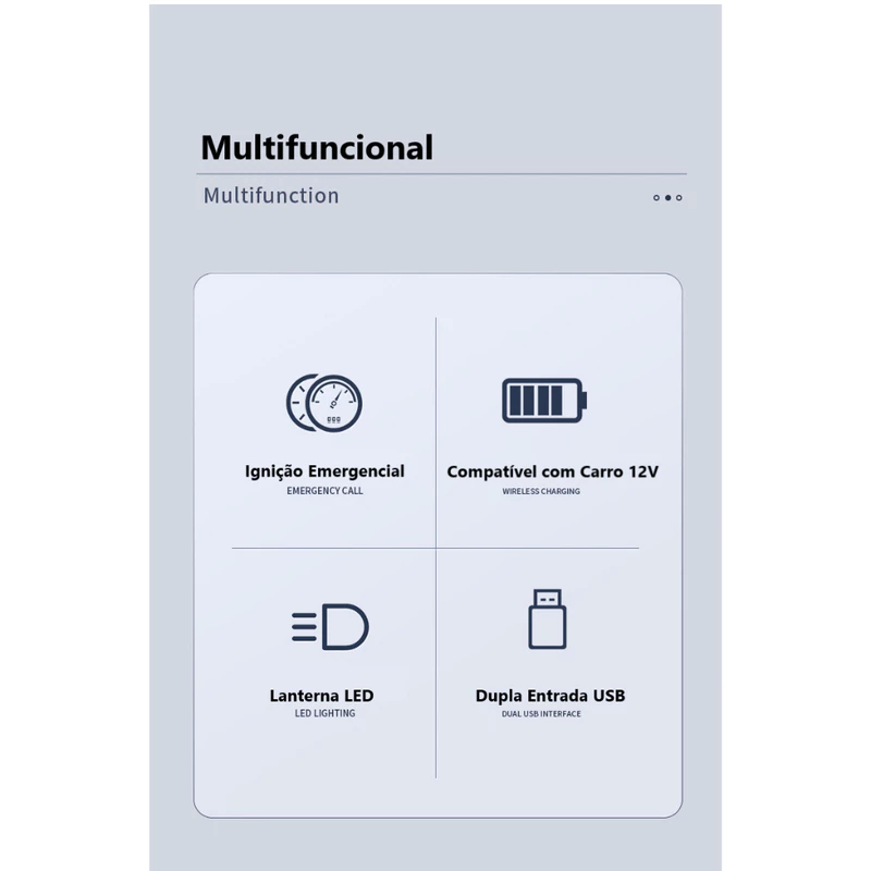 Auxiliador de Partida Portátil PowerBank Multifuncional 12000mAh 12V — foto 6