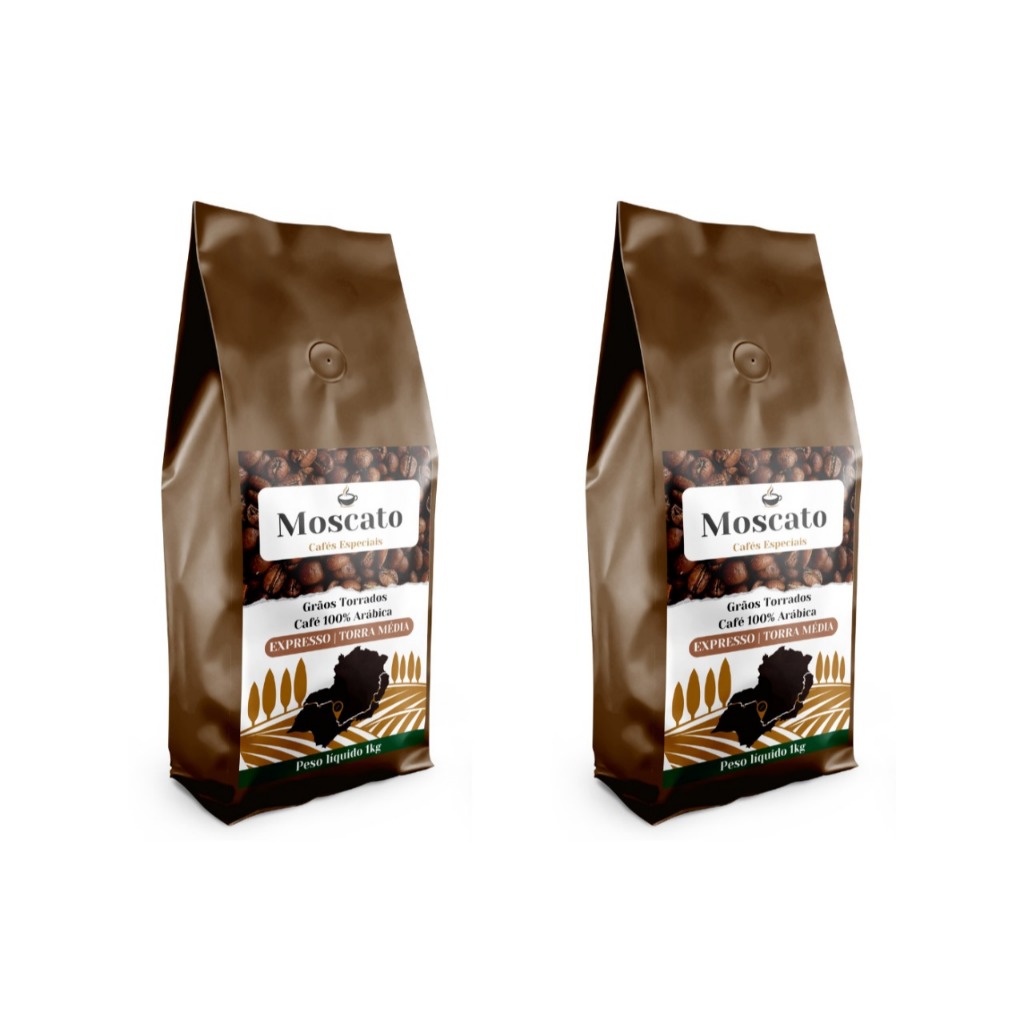2Kg Café em Grãos Torrados Gourmet Expresso / Torra Média Café Moscato