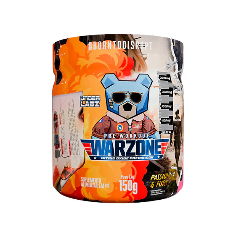 Warzone Under Labz Pré Treino Beta Alanina Taurina Cafeína 150g (30 doses)