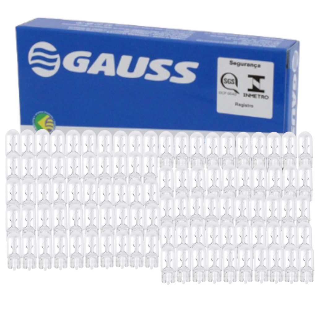 Kit 100 Lâmpadas 12v. Pingo D´agua Grande 5w Gauss Gl2825 em Oferta na Shopee