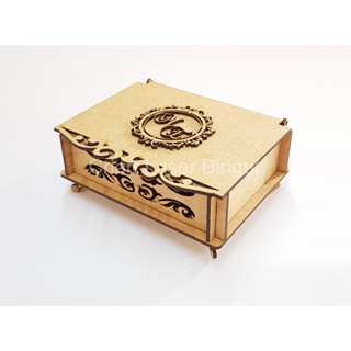 10 Caixa Convite Casamento com Brasão Personalizada em MDF 14x10x04cm em Oferta na Shopee