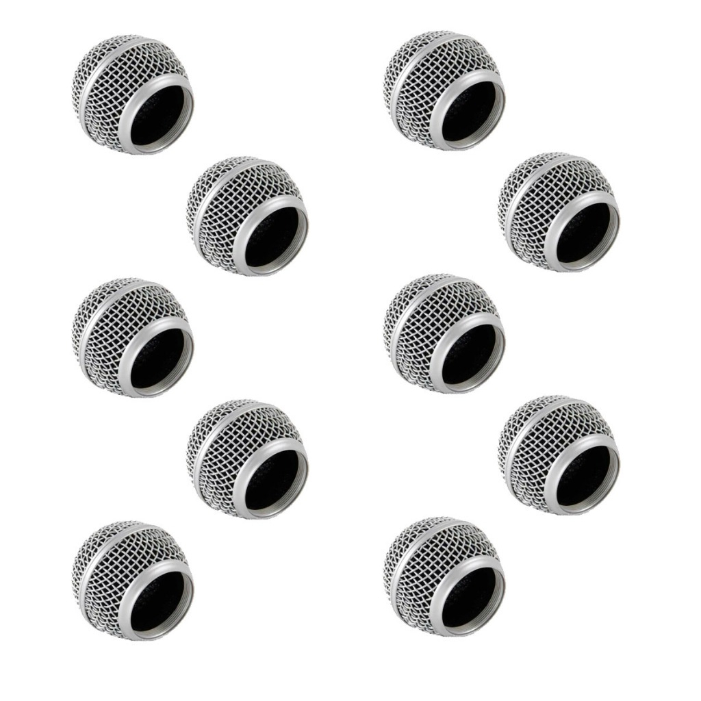 10 Globos Prata Para Microfone Metálico Modelo SM58 Similares Protetor em Oferta na Shopee