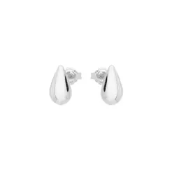 Brinco Feminino de Prata 925 Gota Abaulada