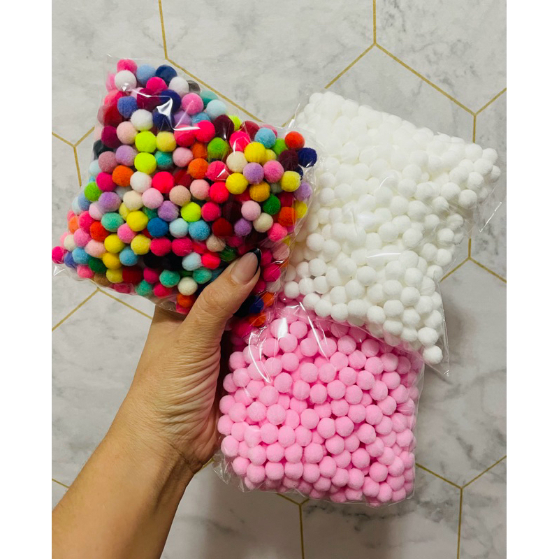 Pompom 10mm - 1 cm - varias dores lindas 500 ou 1.000 unidades em Oferta na Shopee