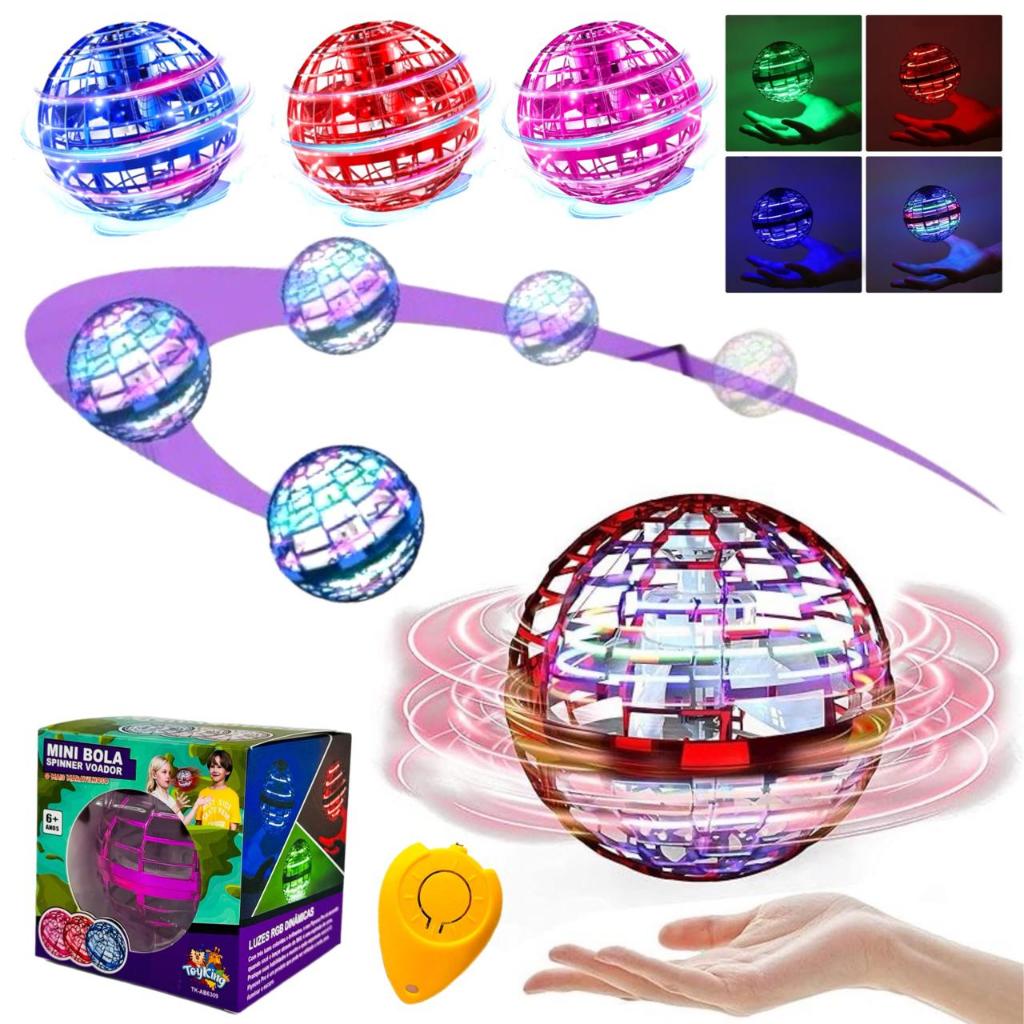 Bola Voadora Mini Drone Boomerang Bola Maluca Com Led Para Crianças  Brinquedo Infantil Ideal Para Presentes