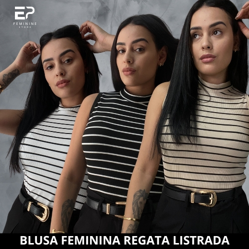 BLUSA Regata Listrada americana canelado / Tendência Verão