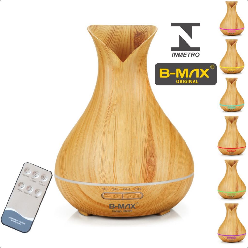 Difusor Umidificador Aromatizador Ultrassônico Led 7 Cores 400ml com Controle Remoto