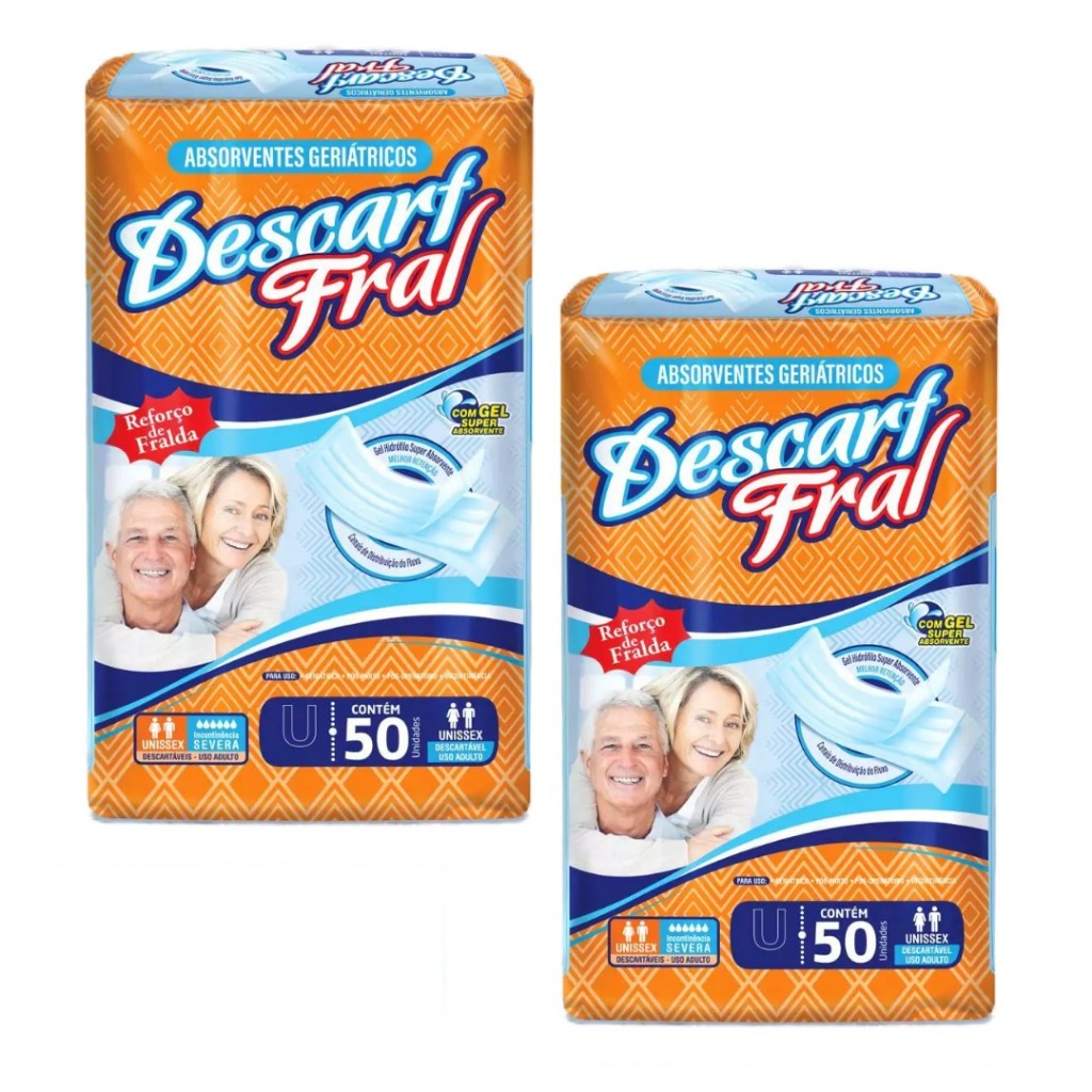 Absorvente Geriátrico Descart Fral Kit c/ 2
