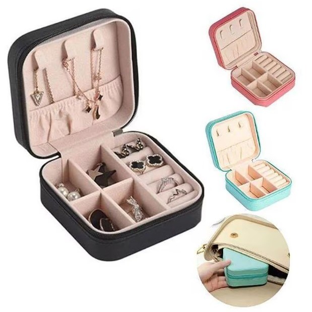 DAGUAN KIT 1/2/3/4 PCS Porta Joia De Bolsa Para Viagem Portátil caixa de armazenamento bolsa anel colar Bom Presente em Oferta na Shopee