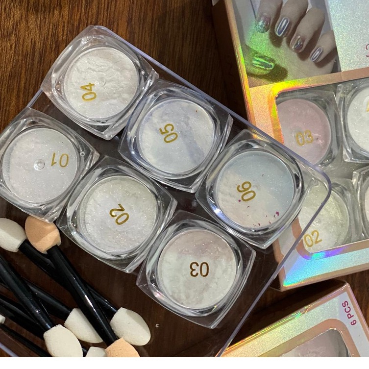 Kit Pó Cromado Encapsulado Perolado - 6 cores em Oferta na Shopee