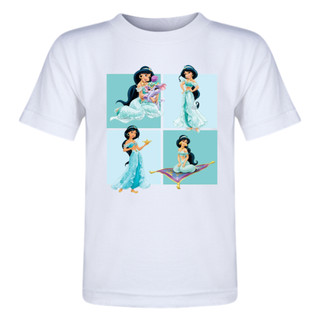 Camiseta Infantil menina - Princesa Jasmine - Do tamanho 02 ao 14 em Oferta na Shopee