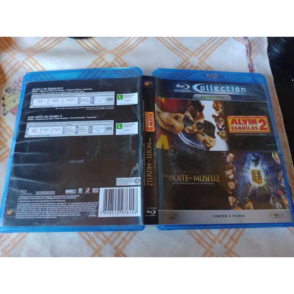 Uma Noite No Museu 2 + Alvin e os Esquilos 2 - Bluray Duplo Filmes Dublados