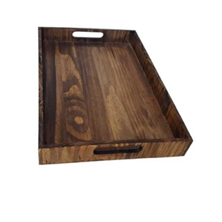 Bandeja Madeira Pinus tingido - Bandeja decorativa - Bandeja servir café em Oferta na Shopee