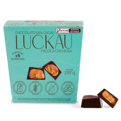 Display Bombom 54% com Creme de Paçoca Cremosa SEM GLÚTEN SEM LACTOSE SEM AÇÚCAR - 18 bombons de 16,5g - 297g