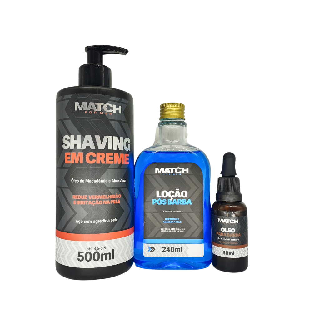 Kit Dias Dos Pais - Shanving Em Creme 500g + Loção Pós Barba 240ml + Óleo De Barba 30ml