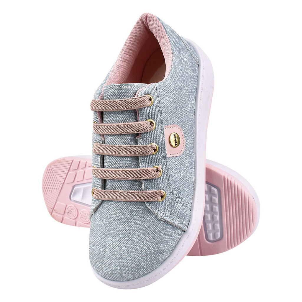 tênis infantil menina feminino casual jeans macio e confortável