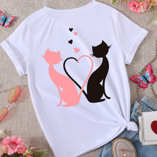 Camiseta Feminina Estampada Básica Gatos : Perfeita para Academia, Corrida e Uso Diário em Oferta na Shopee