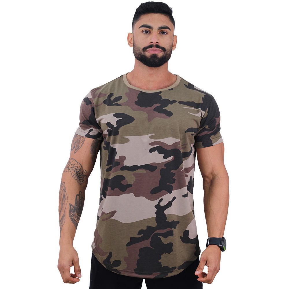 Camiseta Longline MXD Conceito Malha PV Poliviscose Casual Estampa Camuflada Varias Cores em Oferta na Shopee