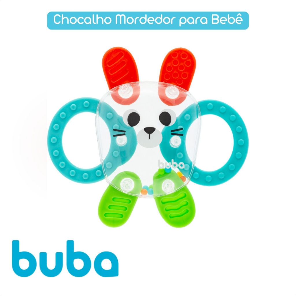 Chocalho Mordedor Bebê Infantil Coelhinho BPA Free BUBA