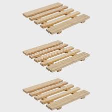 Kit 3 Descanso de Panela Bambu Suporte para Mesa Antiderrapante Madeira Base Termica Prato Quente