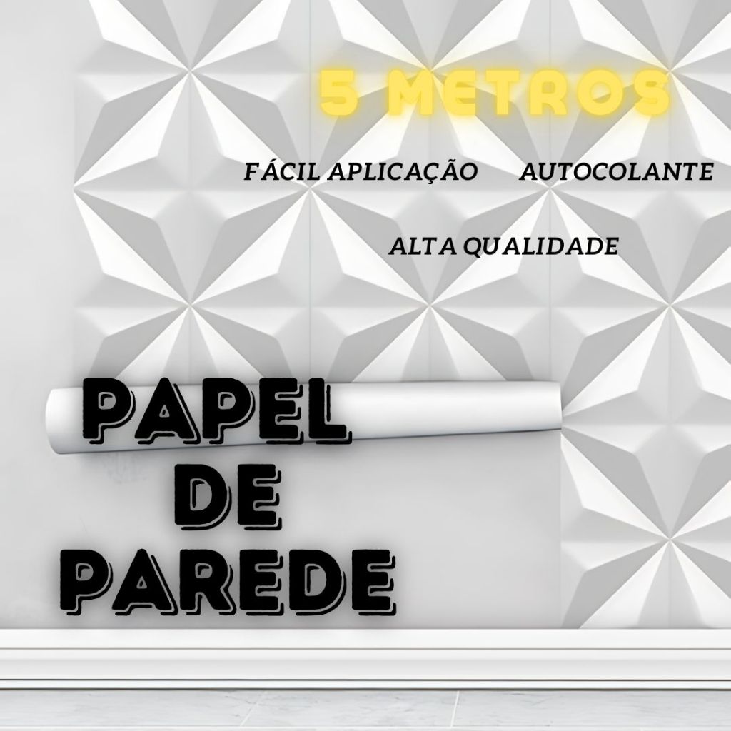 Papel de Parede 3d Adesivo Autocolante Decorativo 5 Metros Para Sala Ripado Cinza Amadeirado Marmorizado Tijolinho Infantil Para Quarto Autoadesivo