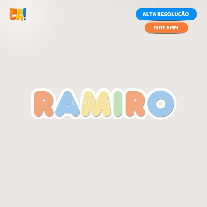 Display para aplique 6mm Placa Nome Personalizado Sobreposto (ENVIE SEU NOME) 40cm a 80cm