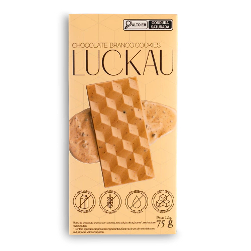 Barra Chocolate Branco com Cookies SEM GLÚTEN SEM LACTOSE SEM AÇÚCAR - 75g em Oferta na Shopee