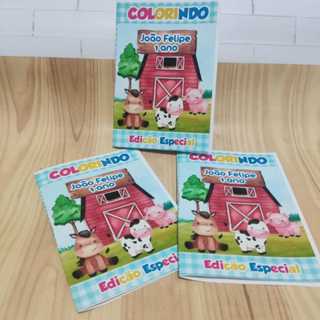 Revistinha de Colorir Personalizado Fazendinha menino azul Lembrancinhas festas/livrinho infantil em Oferta na Shopee