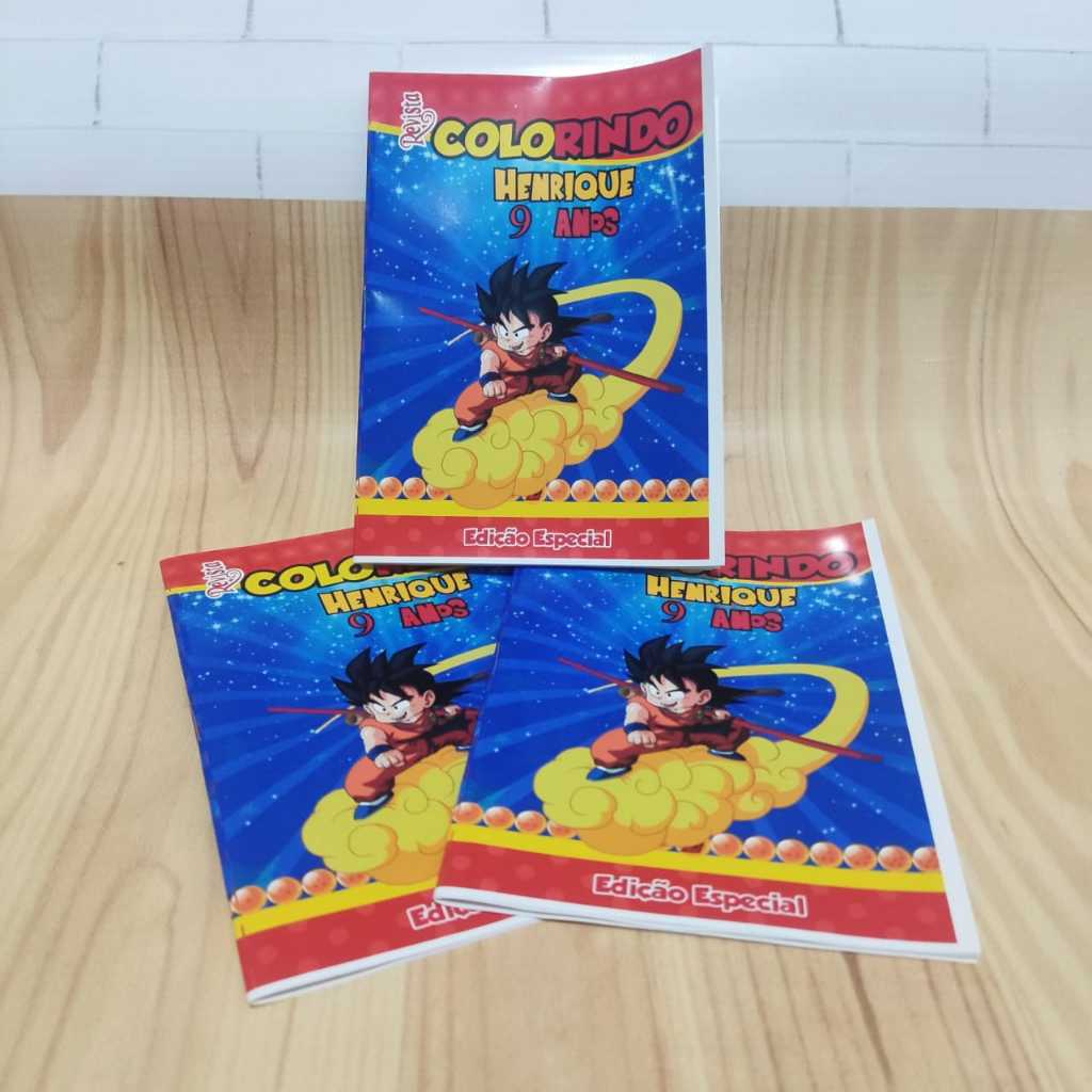 Revistinha de Colorir Personalizada Dragon Ball – Lembrancinha de Aniversário Infantil