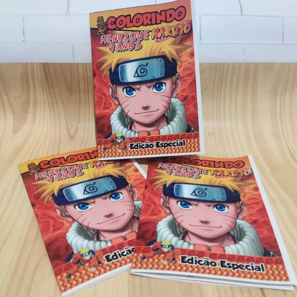 Revistinha de Colorir Personalizada Naruto – Lembrancinha de Aniversário Infantil