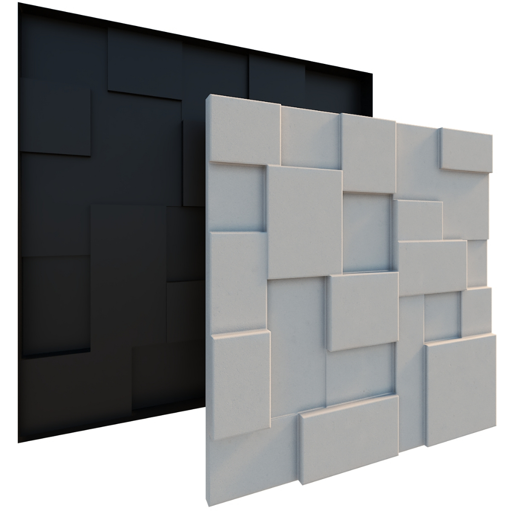 Forma 3d De Gesso Revestimento 3d Abs Azul - Mosaico 28x28 Textura de Gesso Pompeia