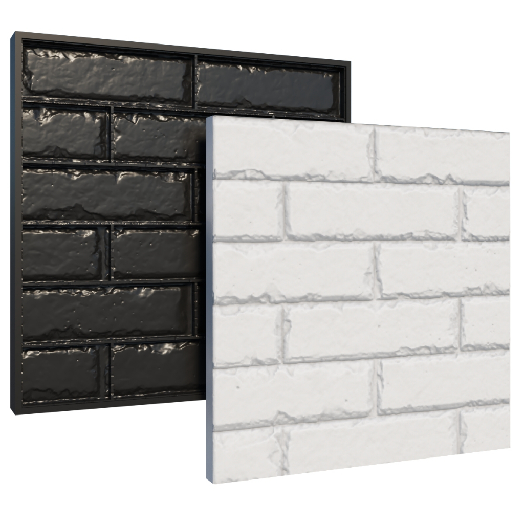 Forma 3d De Gesso Abs Azul Pedra Ferro Ripado Tijolinho 30x30 Cm Lindíssimo