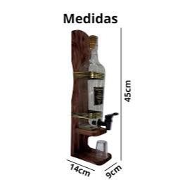 Pingometro Artesanal Garrafa Dosador cachaça garrafa madeira rústico com copo de dose