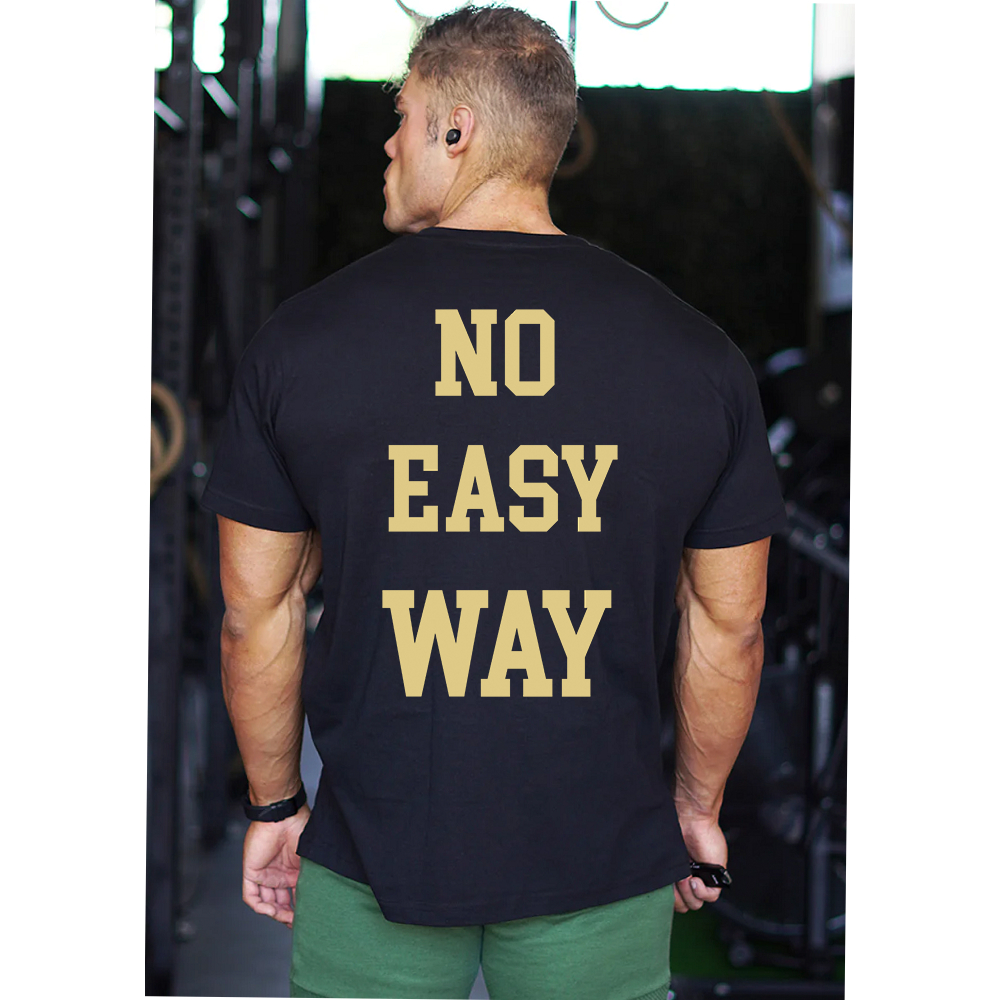 Camiseta Oversized Frase No Easy Way Estilosa Estampada Confortavel Premium Academia Treino Unissex Moda All Day