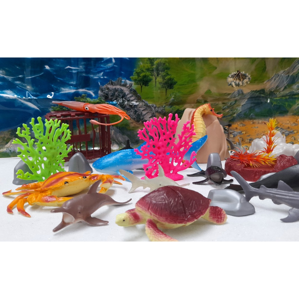 Kit Brinquedo Marine Life - 99 Toys Ref:24694 Brinquedo de plástico Kit Animais Marinho