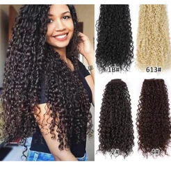 Mega Hair Tic Tac Cacheado 55cm Alongamento Cabelo Orgânico Igual ao Humano Extensão de Cabelo 3A 3B 3C