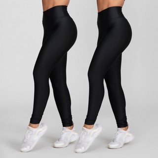 Kit 2 Calça Leg Preto Legging Premium Suplex Levanta Bumbum Tecido Grosso Não é Transparente