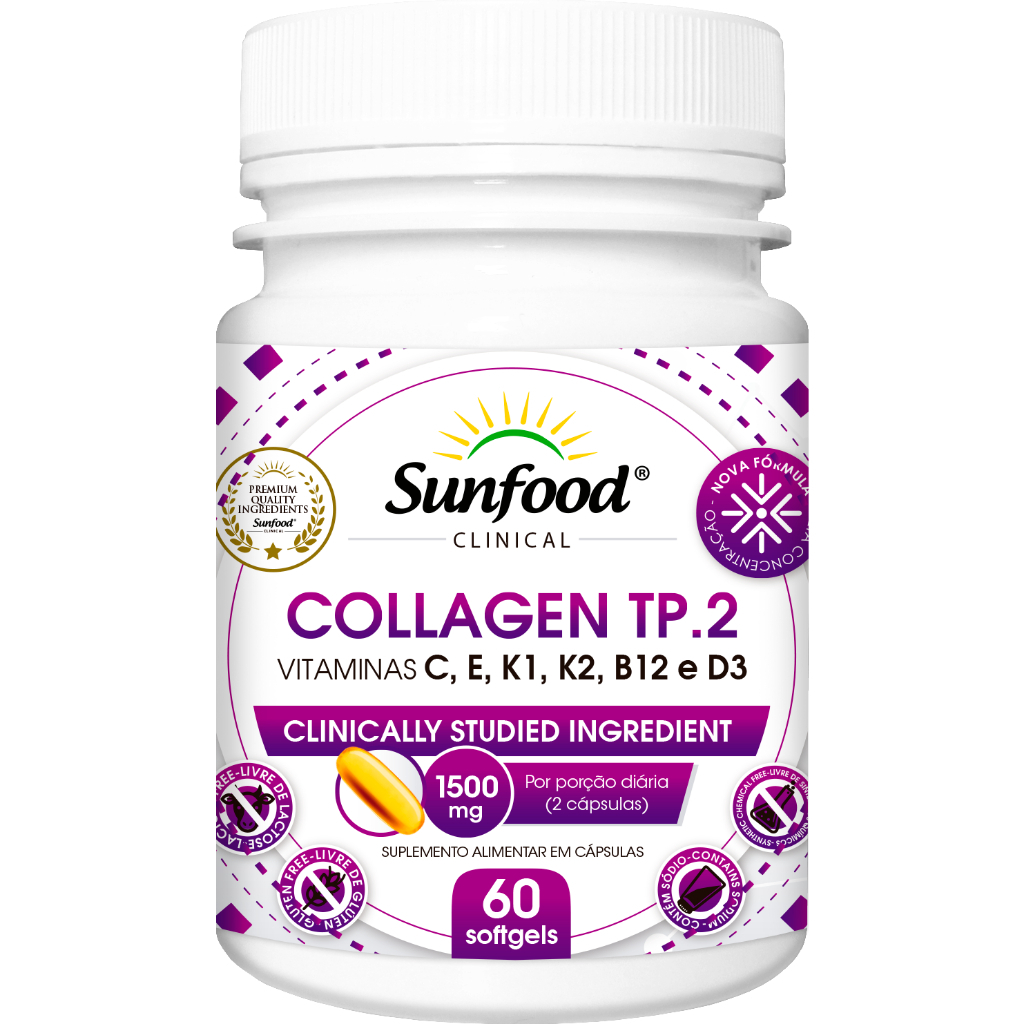 Colágeno Tipo 2 + Vitaminas 1500mg 60 Caps Sunfood