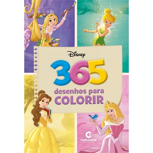 Livros 365 Desenhos e Atividades Disney Princesas Para Colorir Disney Pixar Oficial colorir