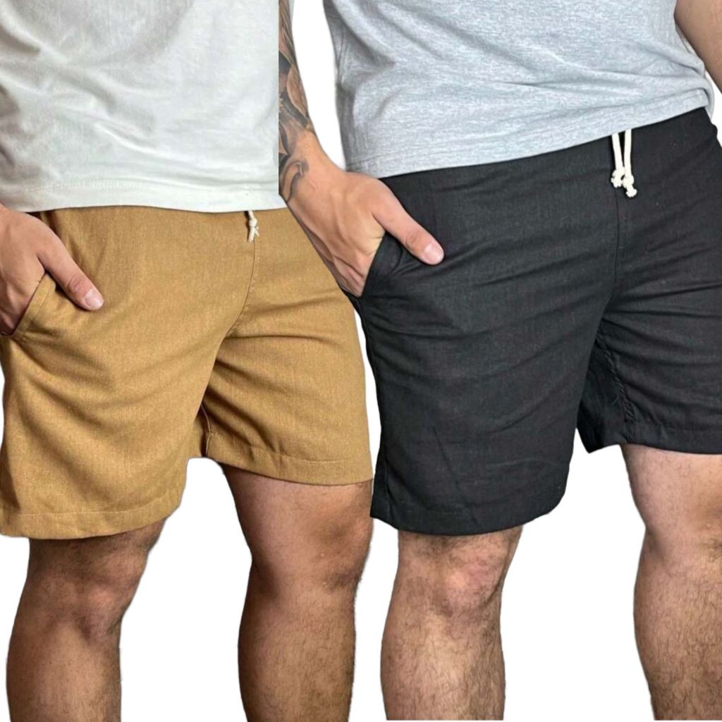 Short de linho Masculino premium bermuda masculina Mauricinho