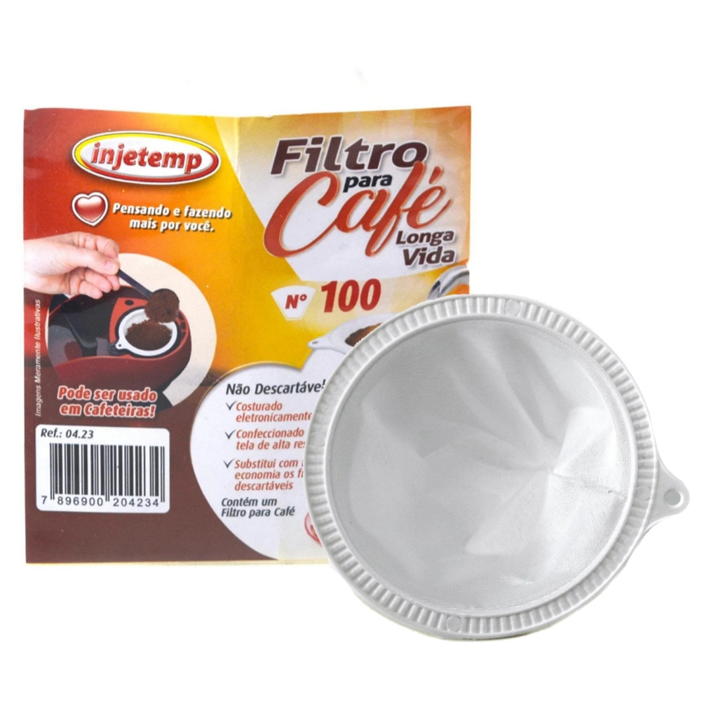 04 Unidades Tam 100 Refil Permanente Coador Individual Filtro De Poliéster Chá Café Injetemp