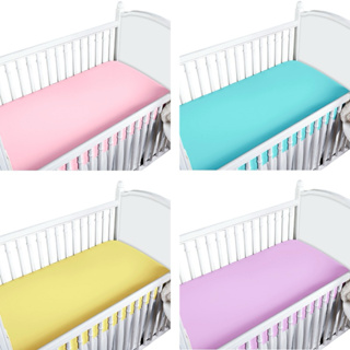 Kit de 4 Lençol Avulso Para Berço Padrão Americano com Elástico Percal 200 Fios Algodão ( VÁRIAS CORES ) em Oferta na Shopee