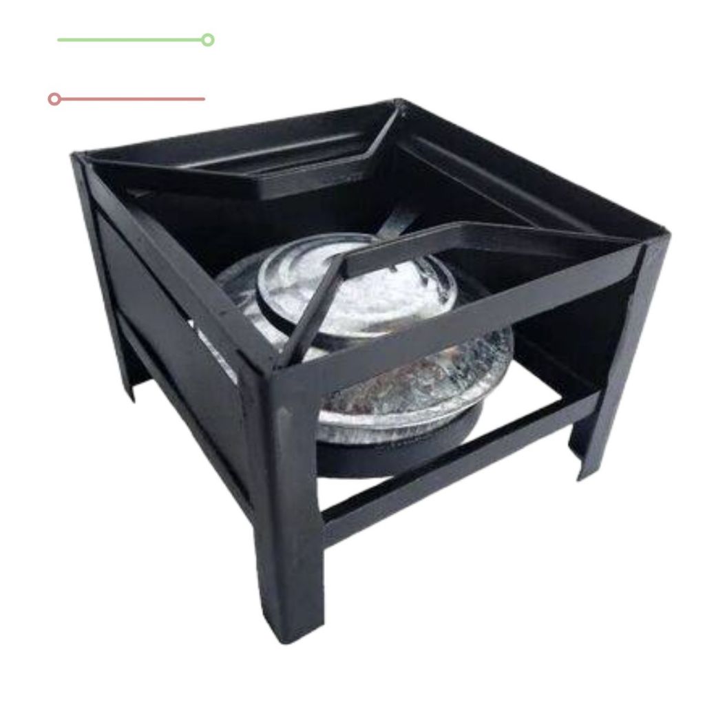 Fogareiro Portátil A Álcool Chapa Reforçado 25x25 Camping Pesca