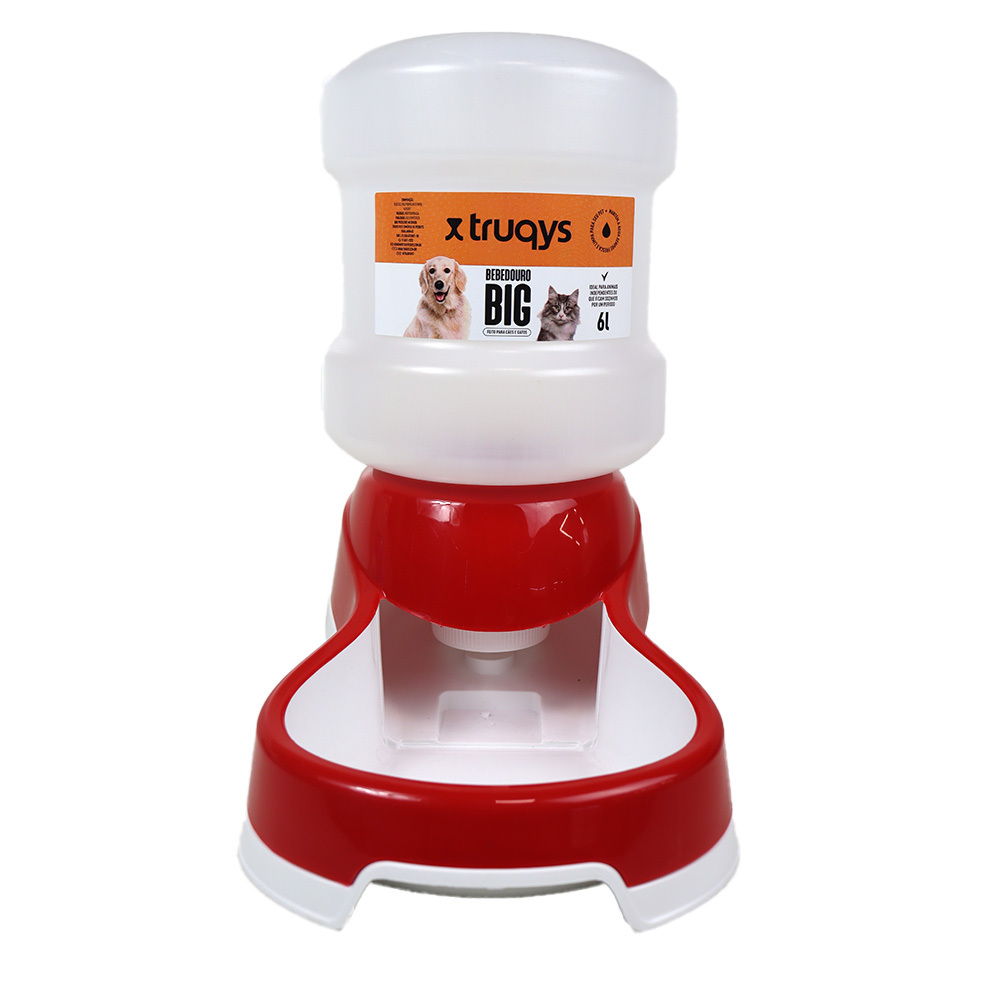Bebedouro Automático Truqys Pet para Cães - 6 Litros - Vermelho - Pets