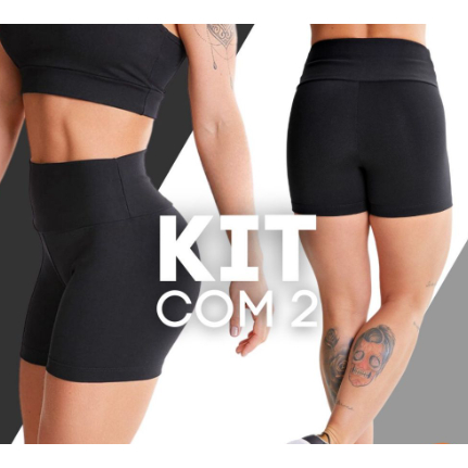 Kit 2 Bermudas Meia Coxa Para Academia Fitness Feminina Cós Alto Suplex Alta Qualidade em Oferta na Shopee