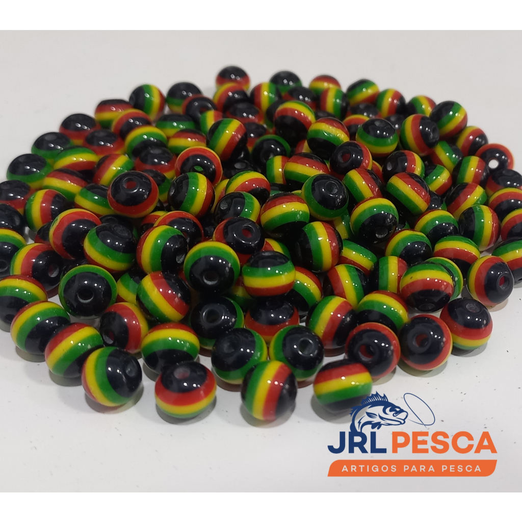 Miçangas para Pesca 10un (Reggae 8mm) Furo Repassado