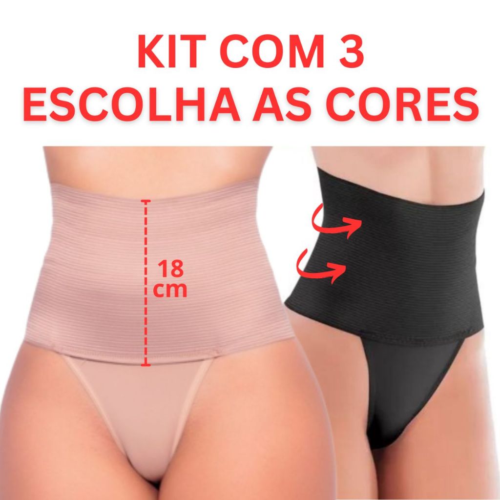 Kit 3 Cinta Modeladora Aperta Barriga ALTA pressão MUITO confortável - Cinta18 em Oferta na Shopee