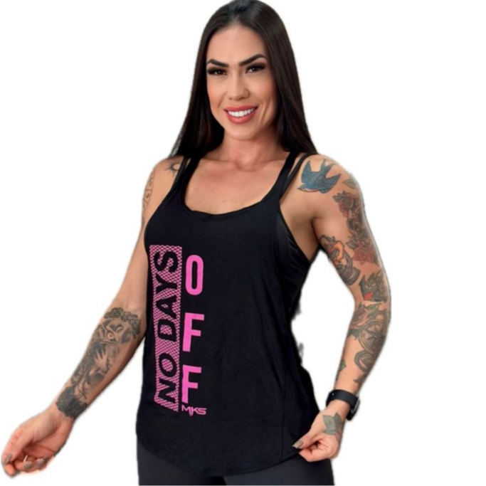 Camiseta Regata Fitness Cavada Academia - No Days Off em Oferta na Shopee